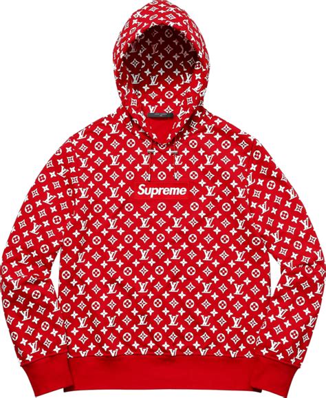 supreme x lv black hoodie|red louis vuitton supreme hoodie.